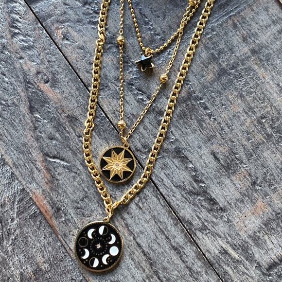 NEW Moon Phases Triple Strand Necklace - Picture 9 of 10